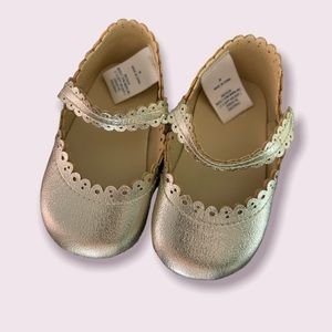 Janie & Jack gold Mary Janes